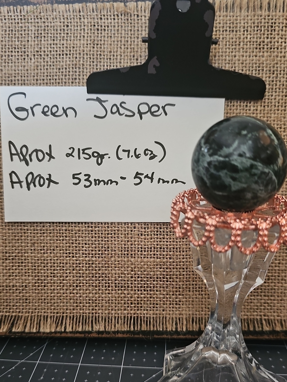 Green Jasper Decorative Stone Sphere - Green Jasper (300P)